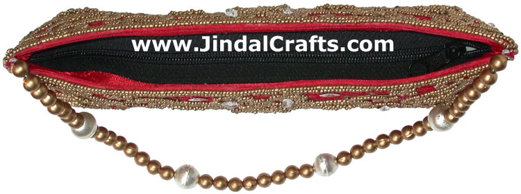 Hand Embroidered Designer Beaded Jari Bag Purse