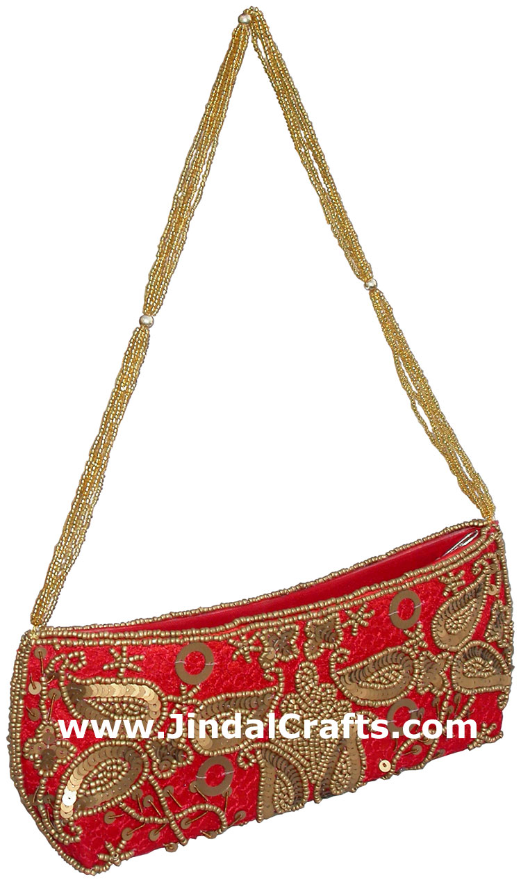 Hand Embroidered Designer Beaded Jari Bag Purse