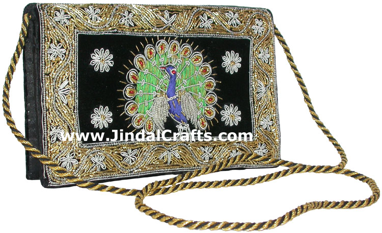 Hand Embroidered Designer Beaded Jari Bag Purse