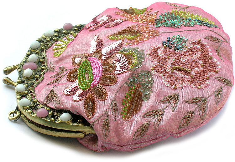 Hand Embroidered Designer Beaded Jari Clutch Bag Purse