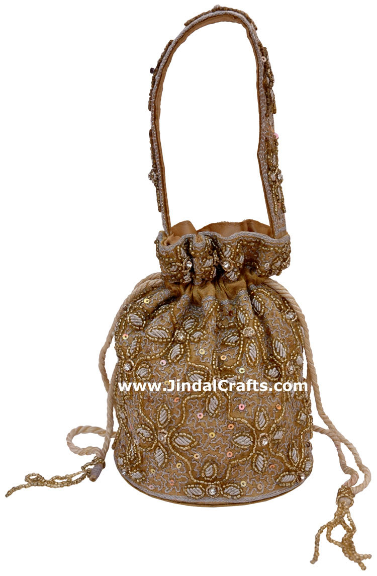 Hand Embroidered Designer Beaded Jari Bag Purse