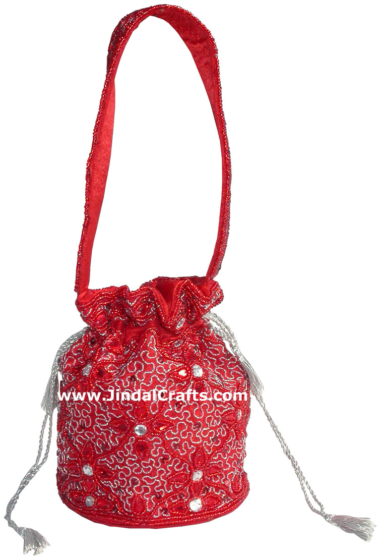 Hand Embroidered Designer Beaded Jari Bag Purse