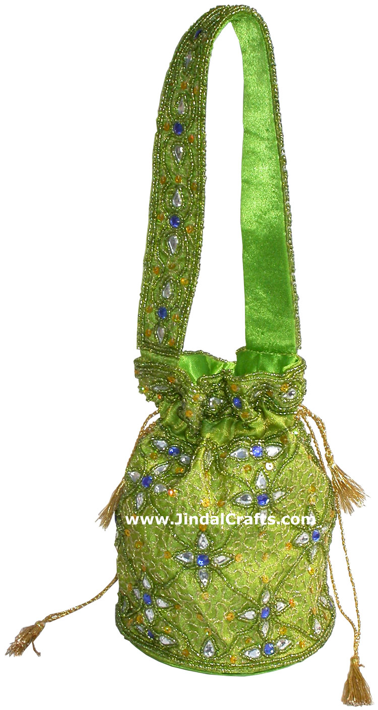 Hand Embroidered Designer Beaded Jari Bag Purse