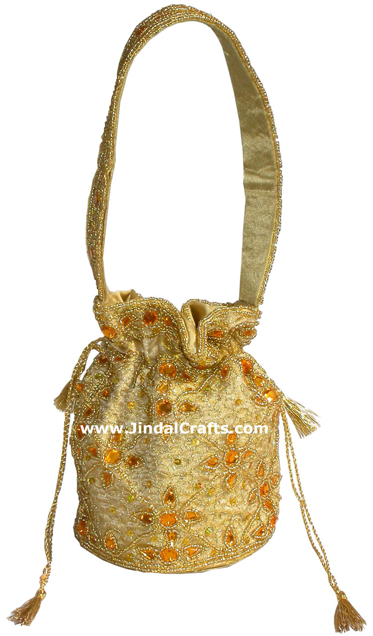 Hand Embroidered Designer Beaded Jari Bag Purse