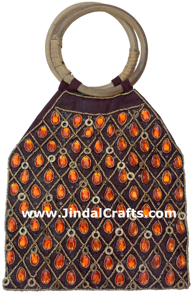 Hand Embroidered Designer Beaded Jari Bag Purse
