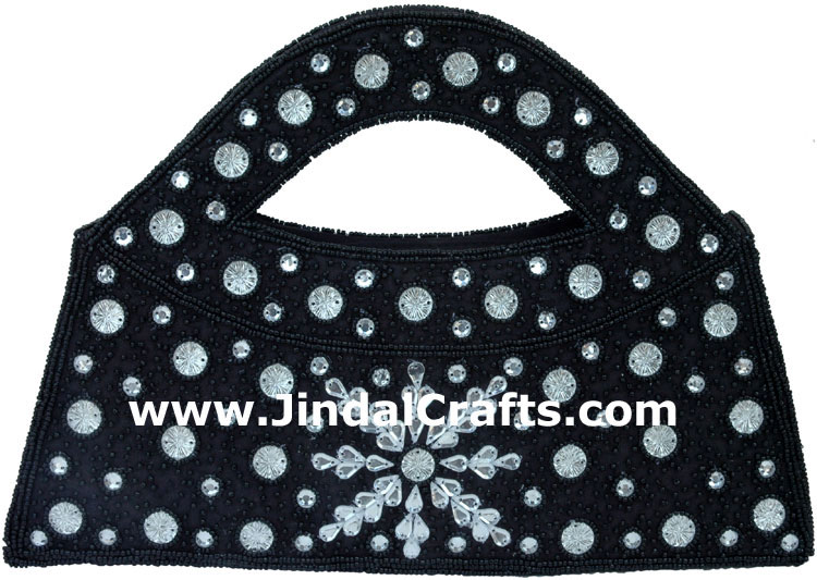 Hand Embroidered Designer Beaded Jari Bag Purse India