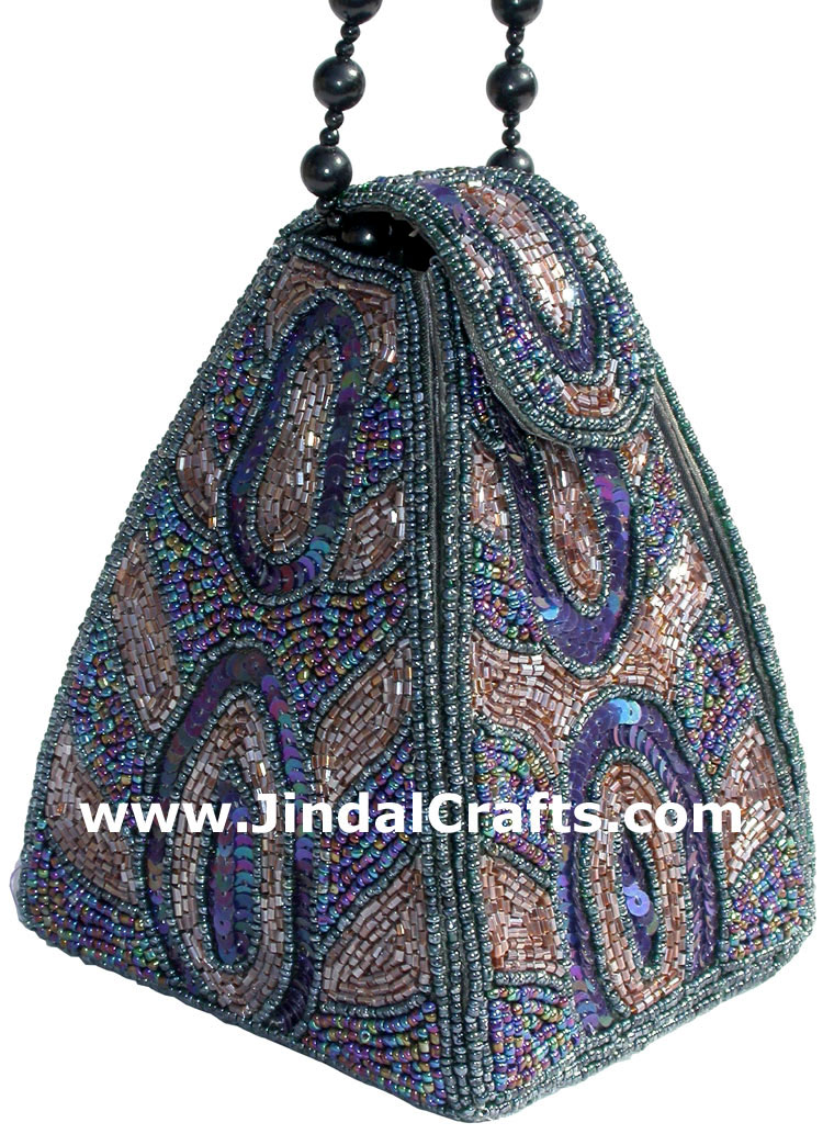 Hand Embroidered Designer Beaded Jari Bag Purse