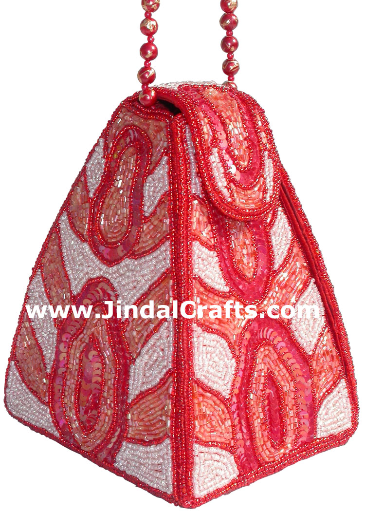 Hand Embroidered Designer Beaded Jari Bag Purse