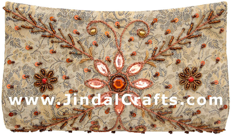 Hand Embroidered Designer Beaded Jari Bag Purse