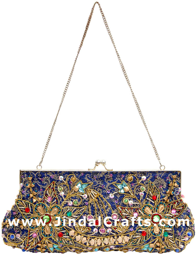Hand Embroidered Designer Beaded Jari Bag Purse