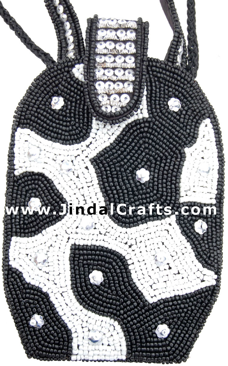 Mobile Carry Bag Hand Embroidered Designer Beaded Jari