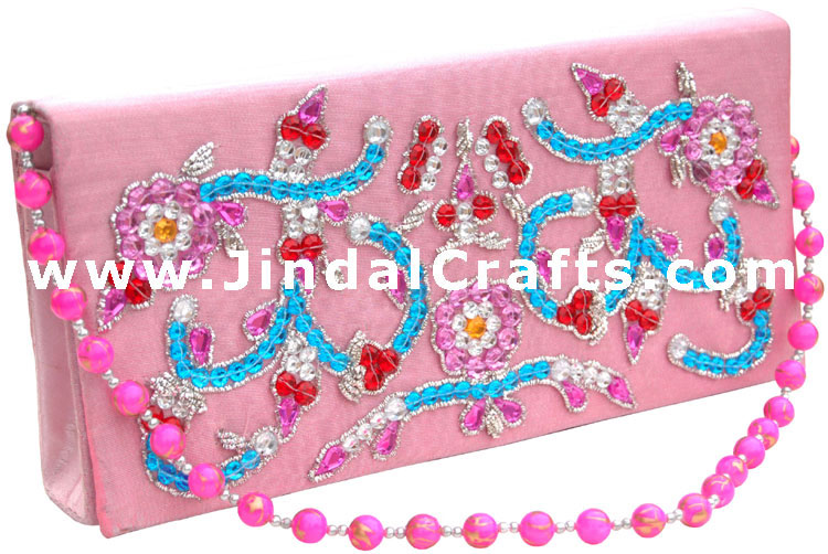 Hand Embroidered Designer Beaded Jari Bag Purse