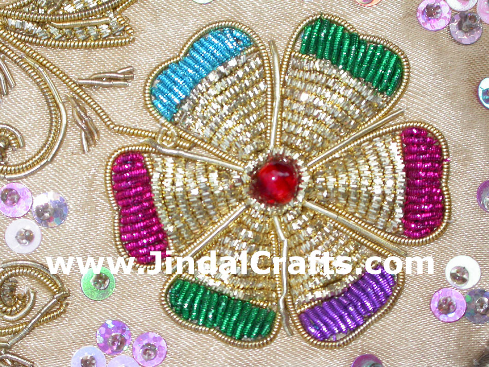 Handmade Colourful Traditional Beaded Zari Purse from India