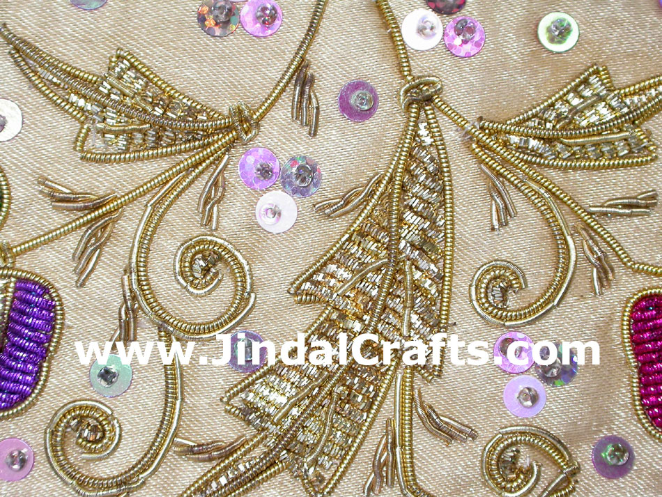 Handmade Colourful Traditional Beaded Zari Purse from India