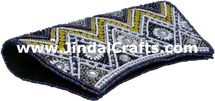 Designer Clutch Handbag Purse Hand Embroidered Indian