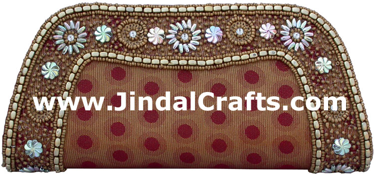 Designer Clutch Handbag Purse Hand Embroidered Indian