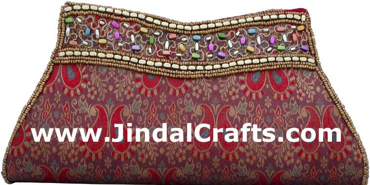 Designer Clutch Handbag Purse Hand Embroidered Indian