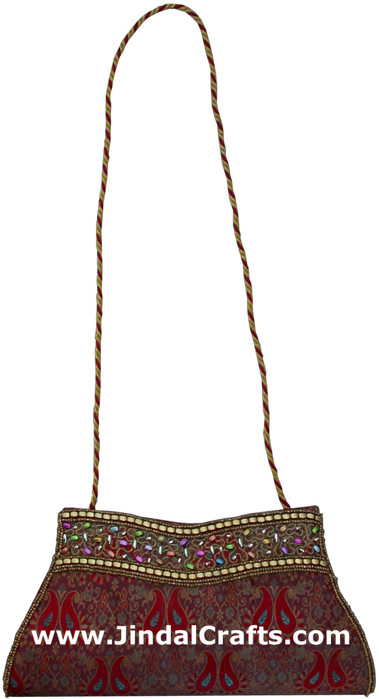 Designer Clutch Handbag Purse Hand Embroidered Indian