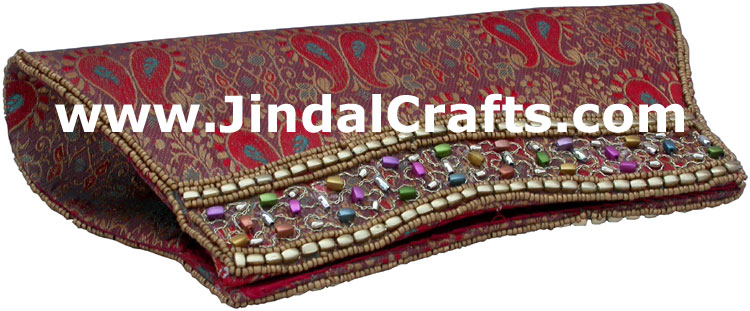 Designer Clutch Handbag Purse Hand Embroidered Indian