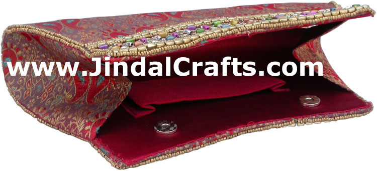 Designer Clutch Handbag Purse Hand Embroidered Indian