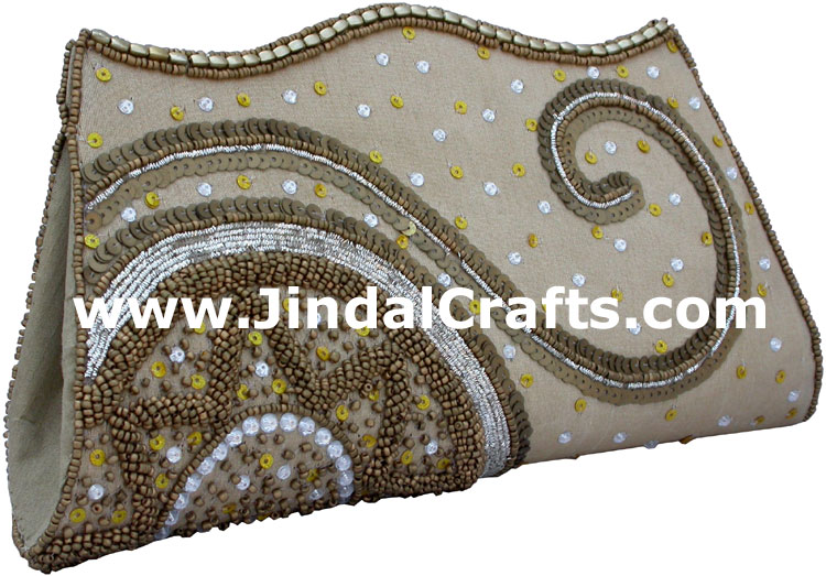 Designer Clutch Handbag Purse Hand Embroidered Indian