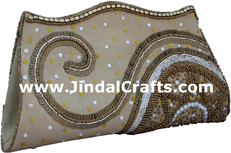 Designer Clutch Handbag Purse Hand Embroidered Indian