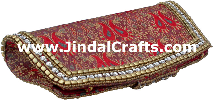 Designer Clutch Handbag Purse Hand Embroidered Indian
