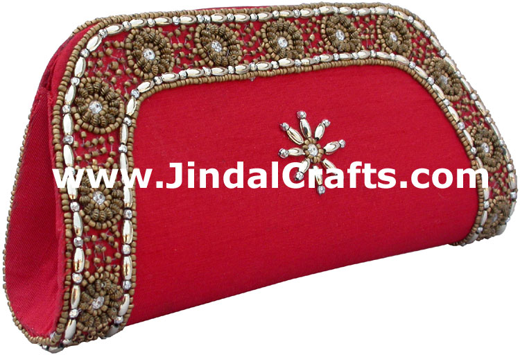 Designer Clutch Handbag Purse Hand Embroidered Indian