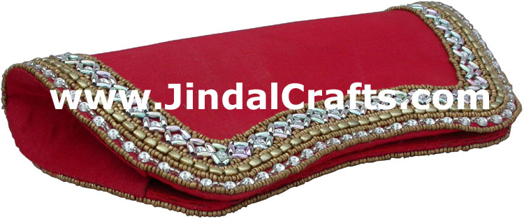 Designer Clutch Handbag Purse Hand Embroidered Indian