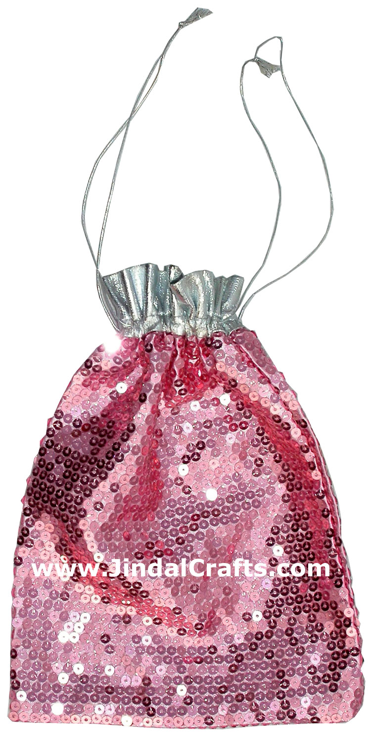 Drawstring Organza Bags India Traditional Embroidered