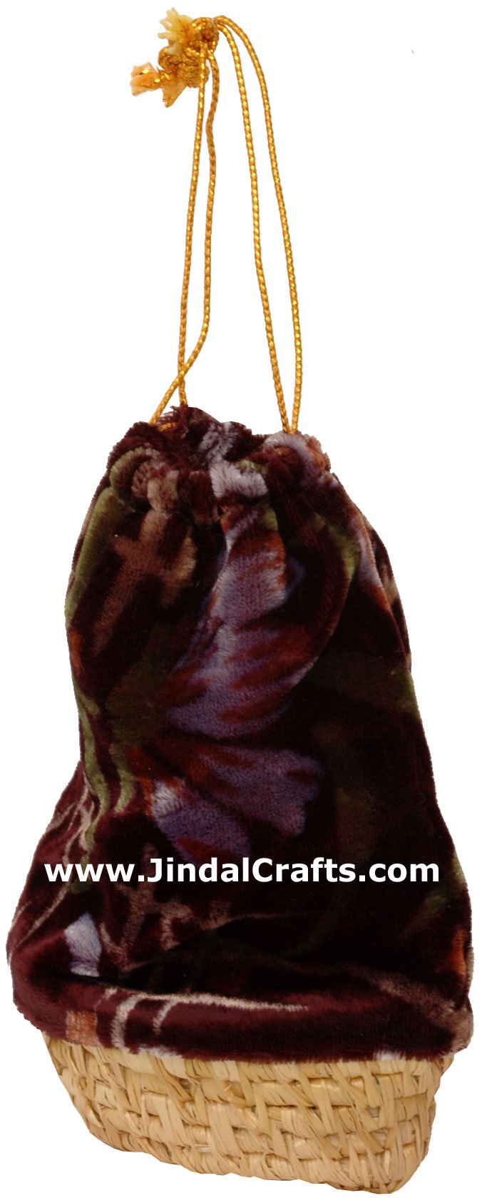 Handmade Jute and Velvet Small Bag Purse India