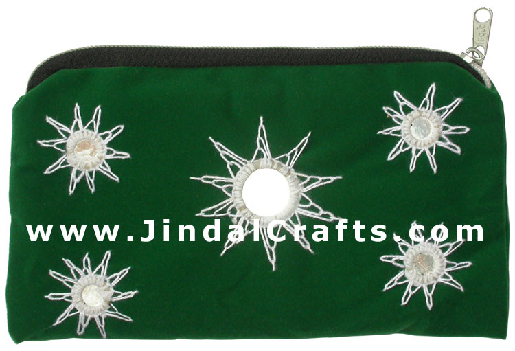 Colorful Eco Friendly Mirror Work Purse Bag India Art