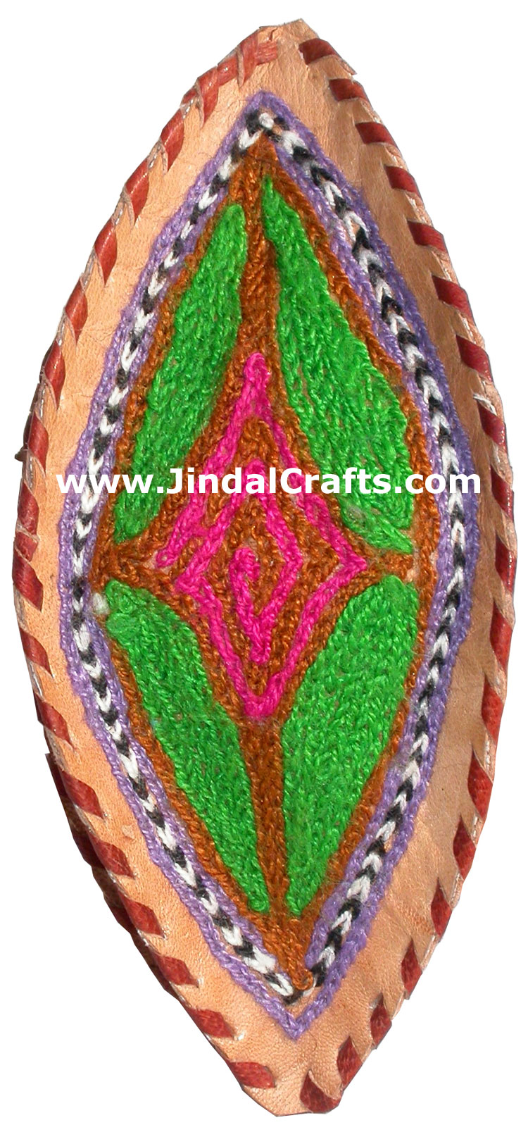 Hand Embroidered Camel Leather Purse India Traditional