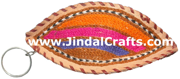Hand Embroidered Camel Leather Purse India Traditional