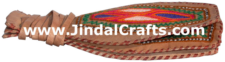 Hand Embroidered Camel Leather Purse India Traditional