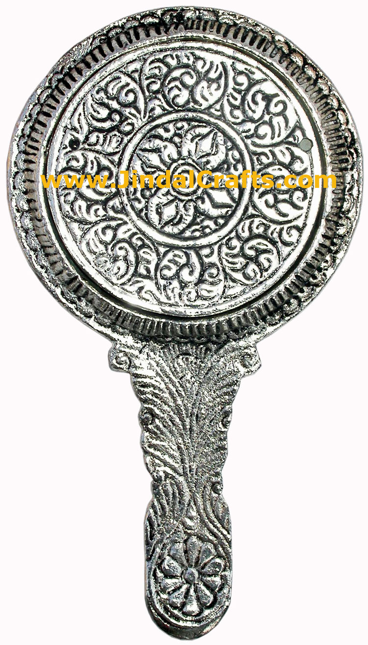 Hand Made Traditional Pocket Make Up Beaded Mirror India Handicrafts Hand Carved
