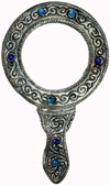 Hand Made Traditional Pocket Make Up Beaded Mirror India Handicrafts Hand Carved