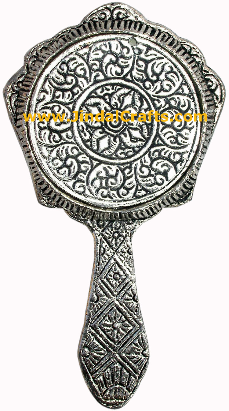 Hand Made Traditional Pocket Make Up Beaded Mirror India Handicrafts Hand Carved