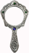 Hand Made Traditional Pocket Make Up Beaded Mirror India Handicrafts Hand Carved