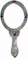 Hand Made Traditional Pocket Make Up Beaded Mirror India Handicrafts Hand Carved