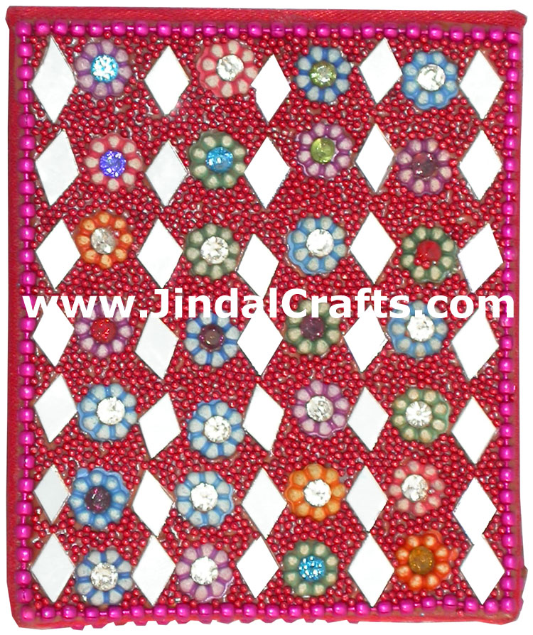 Lac Made Compact Pocket Purse Mirror Indian Traditional