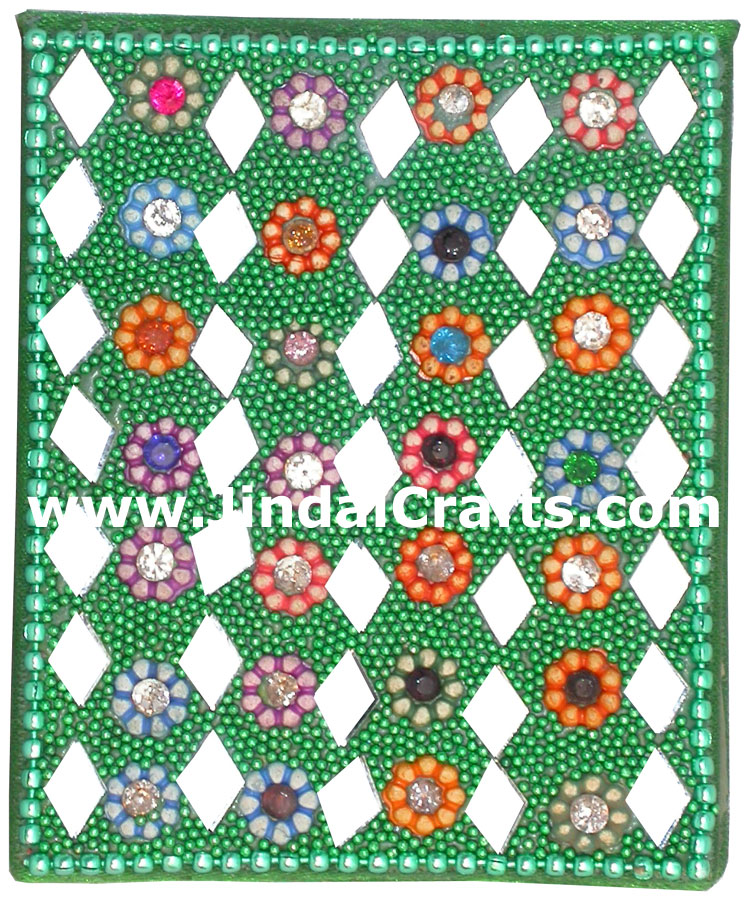 Lac Made Compact Pocket Purse Mirror Indian Traditional