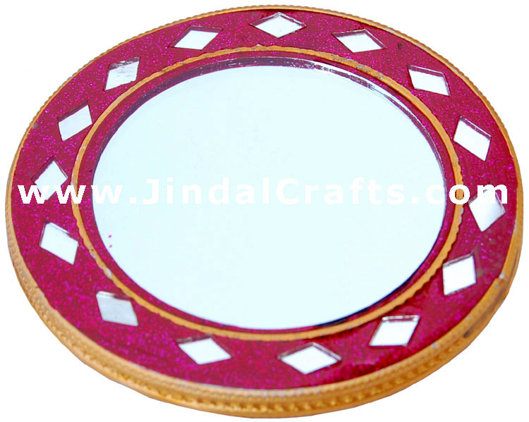 Purse Make Up Mirror - Handmade Decorative from India