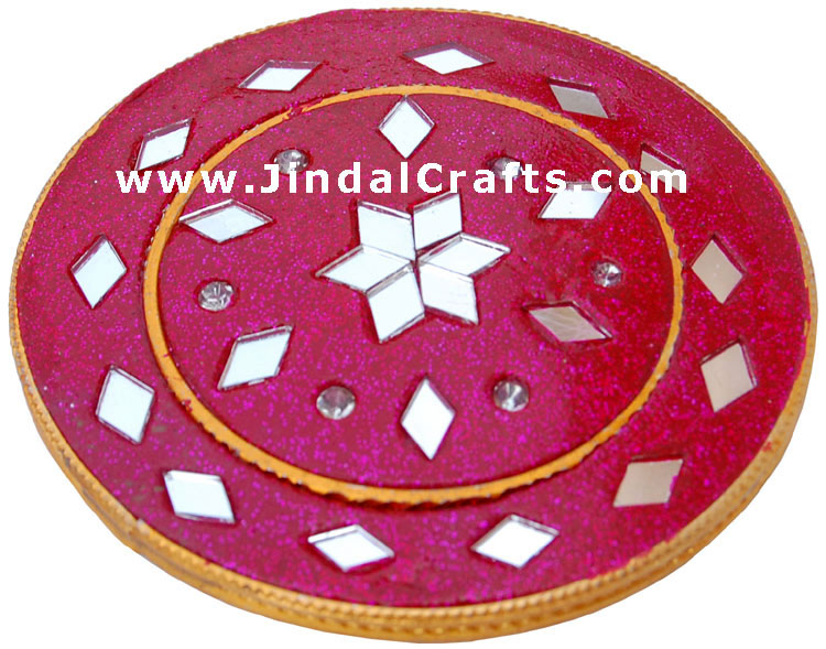 Purse Make Up Mirror - Handmade Decorative from India