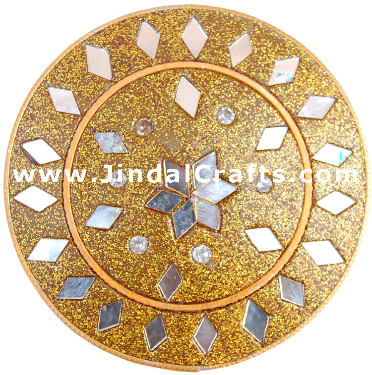 Purse Make Up Mirror - Handmade Decorative from India