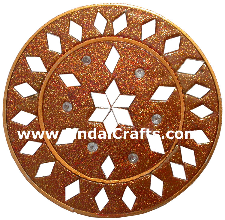 Purse Make Up Mirror - Handmade Decorative from India