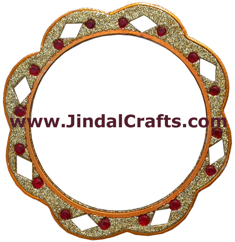 Lac Made Compact Pocket Purse Mirror Art from India