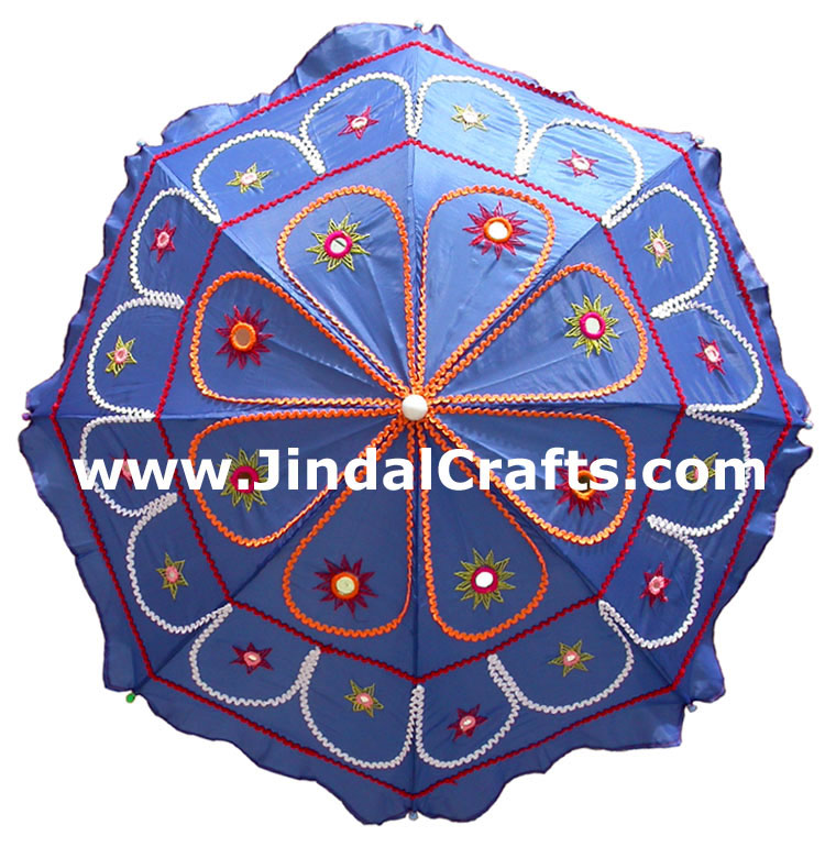Water Proof Embroidery Sun Umbrella India Applique Art