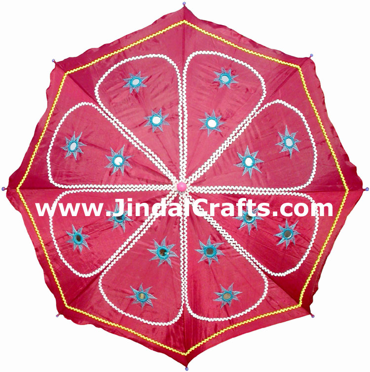 Water Proof Embroidery Sun Umbrella India Applique Art