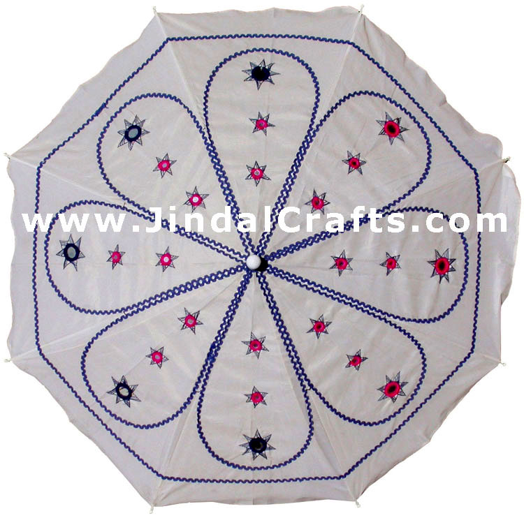 Water Proof Embroidery Sun Umbrella India Applique Art